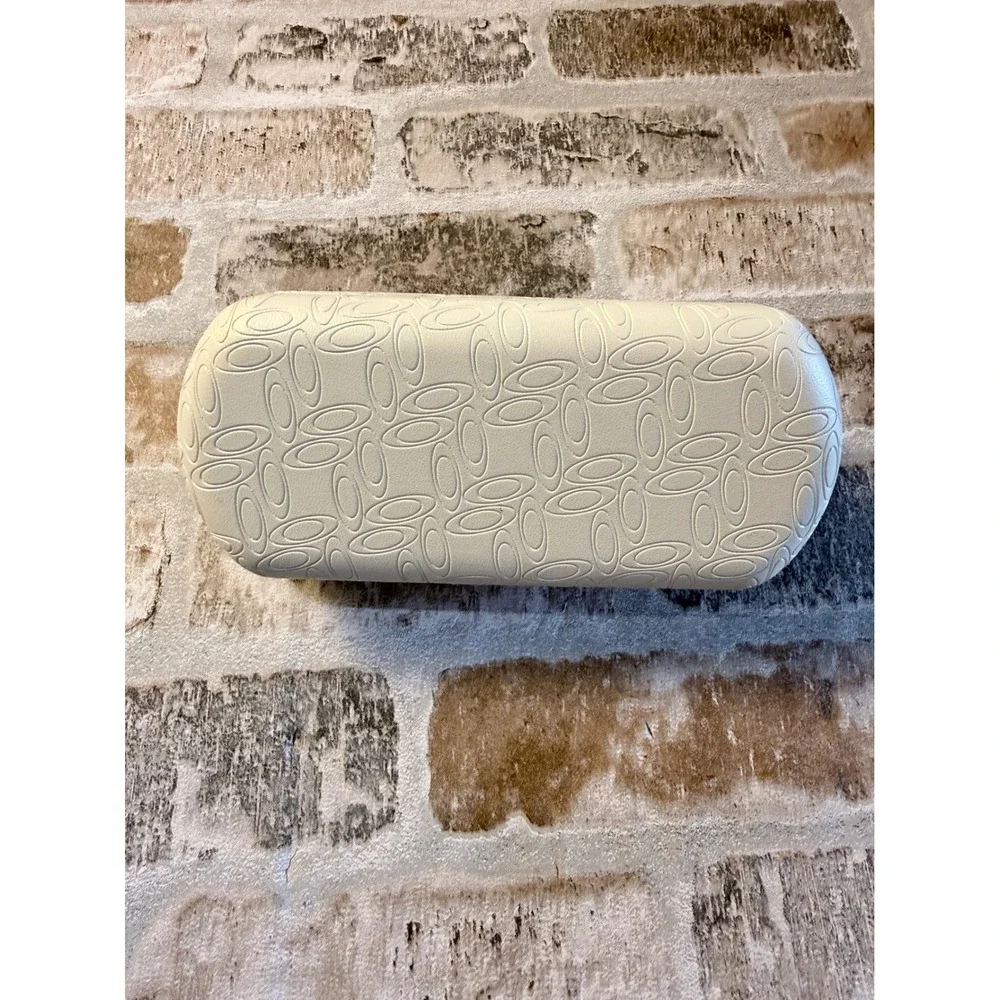 Oakley White Embossed Ellipse Logo Hard Sunglasses Case Eyewear Vault
